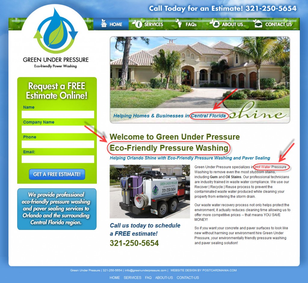 Pressure Washing Website Design Analysis