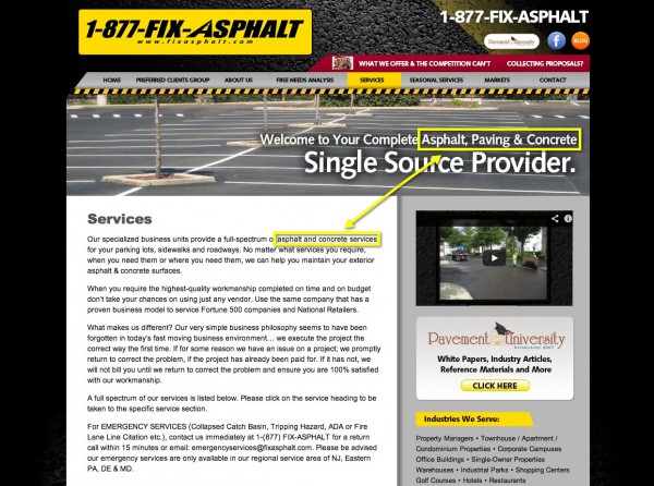 Asphalt Paving Website Design