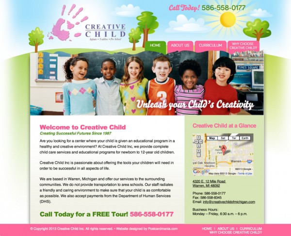 Child Care Website Design