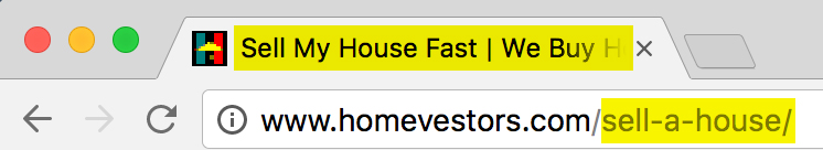 real estate investor web page title and slug
