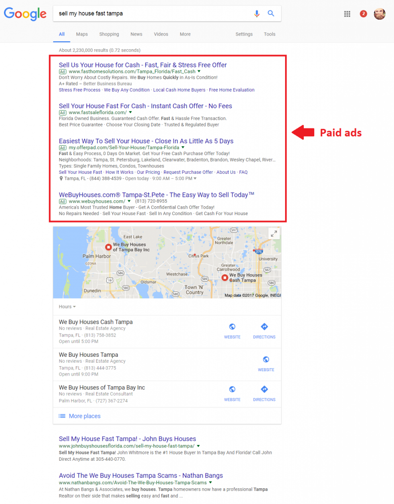 real estate investor ppc examples
