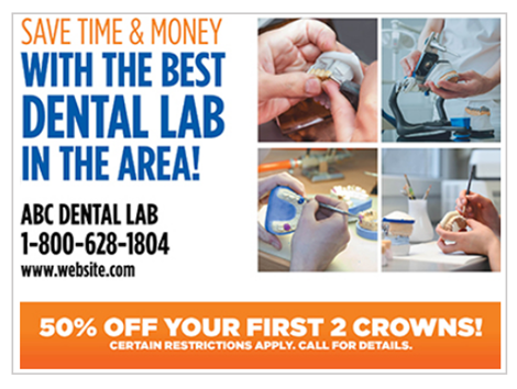 effective dental lab postcard example