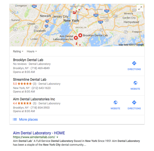 google maps in search results