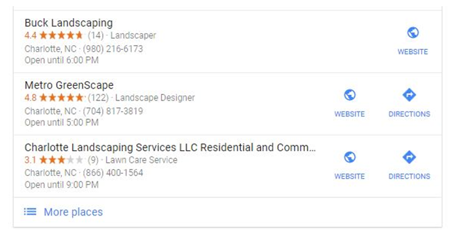 landscaping results on google