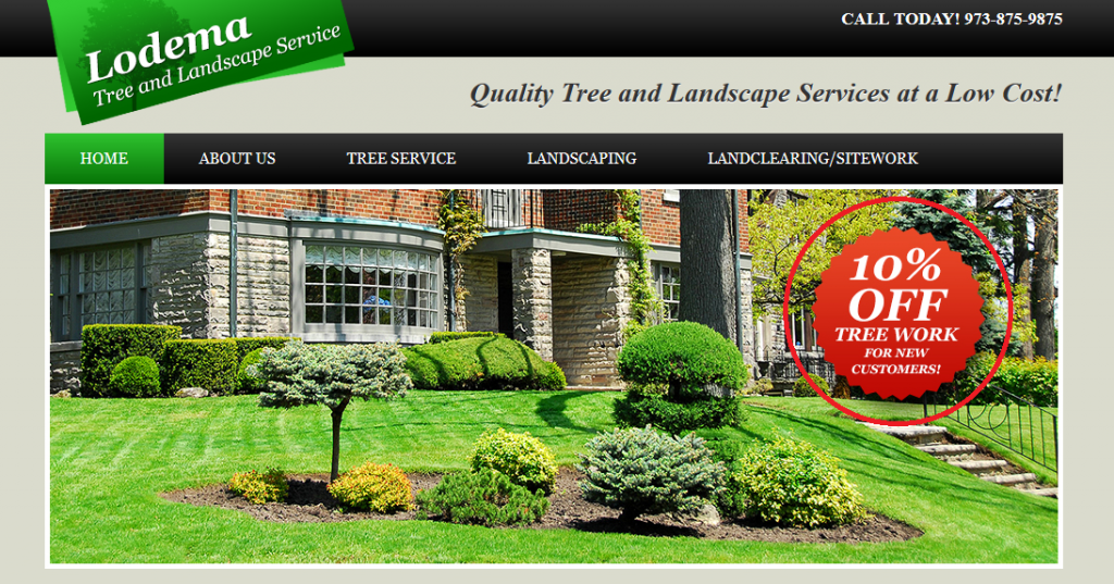 landscaping website offer example