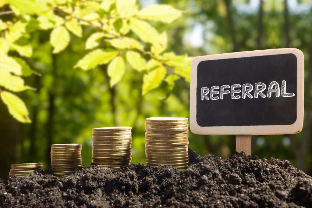concept of referral money for landscapers