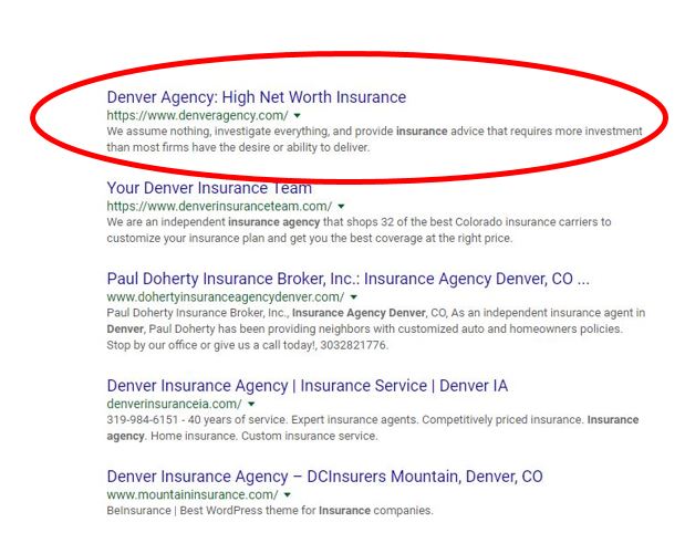 top google results for denver insurance agency