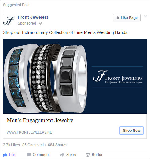 example of jewelry facebook ad