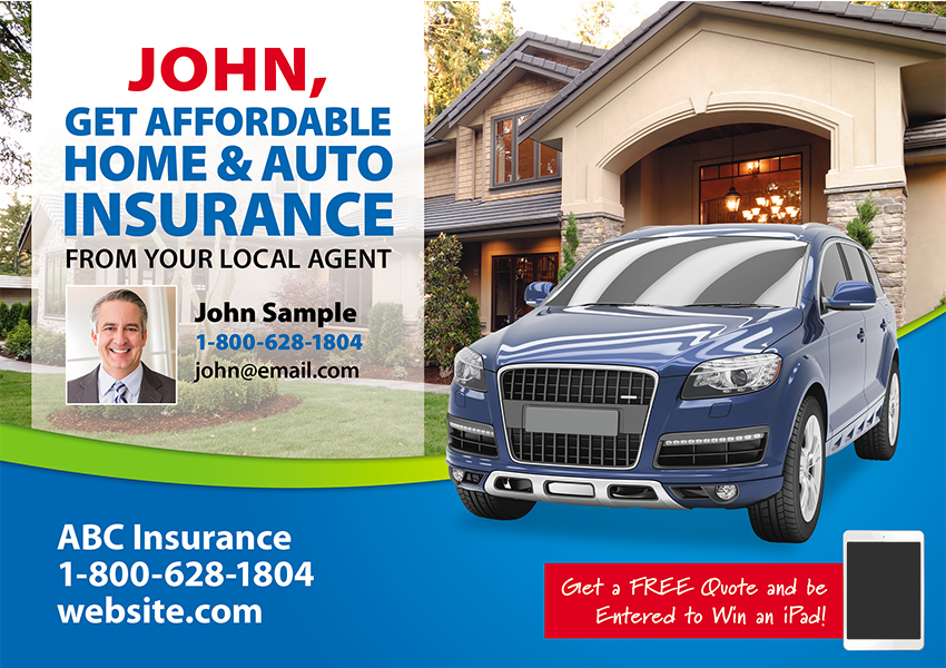 effective insurance postcard design with personalization
