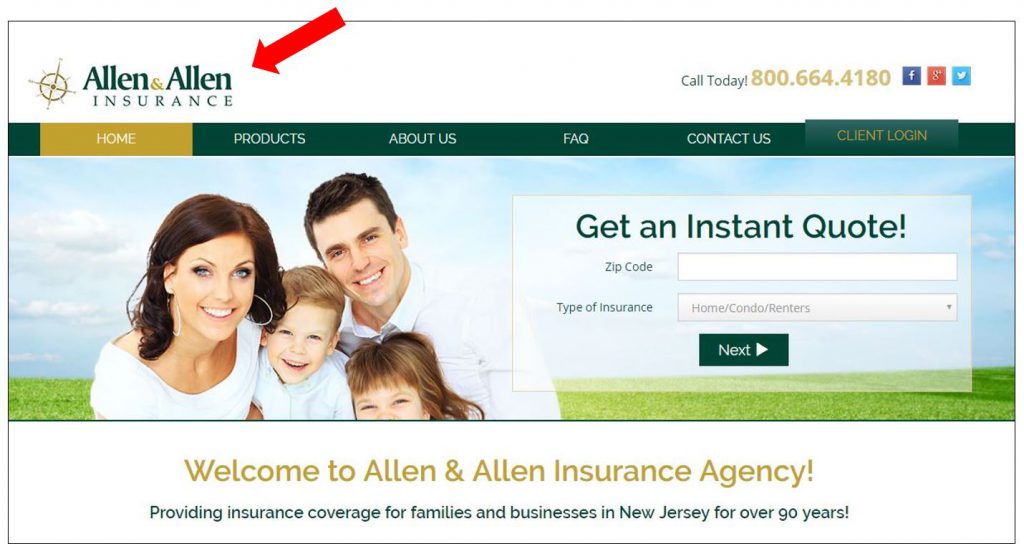 insurance logo on website
