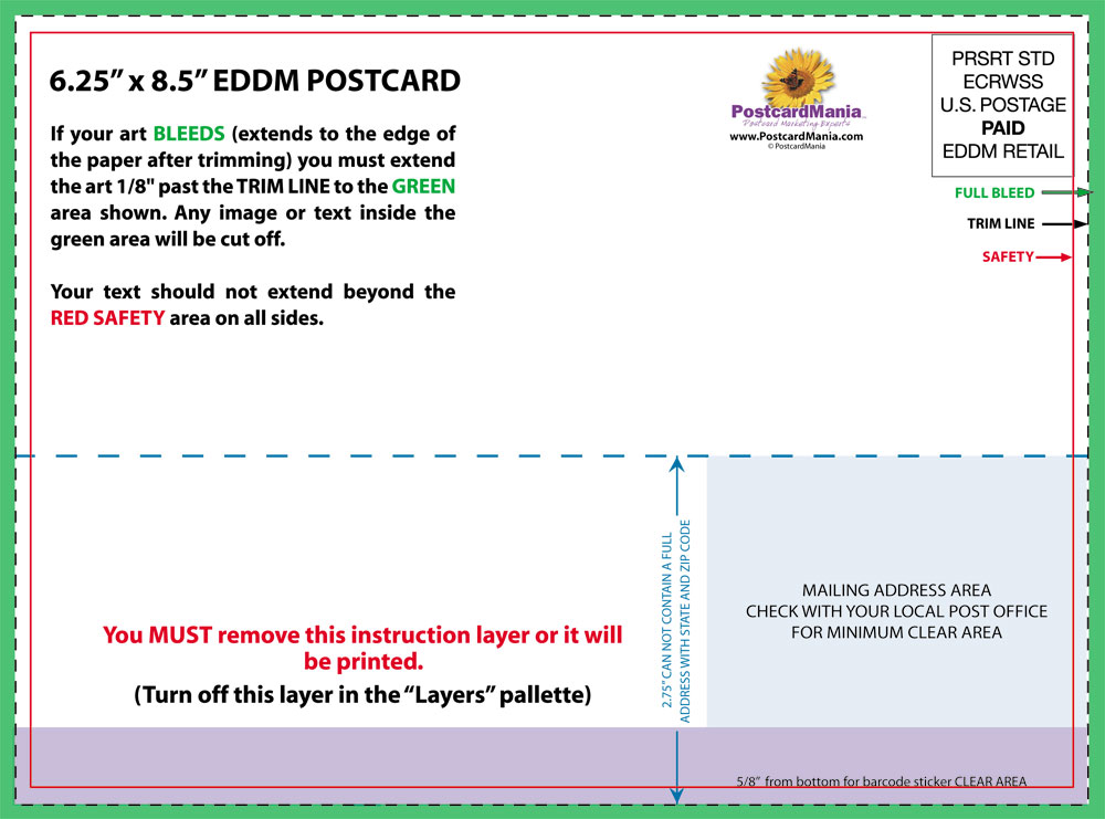 Postcard Design and Mailing Free Templates 4×6; 5×7; 6×11 Standard