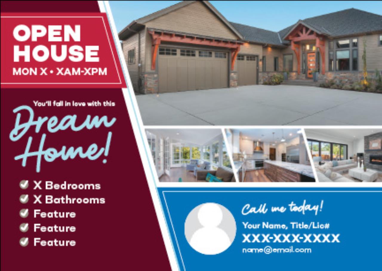 Open House Real Estate Postcards for Realtors For Open House Postcard Template