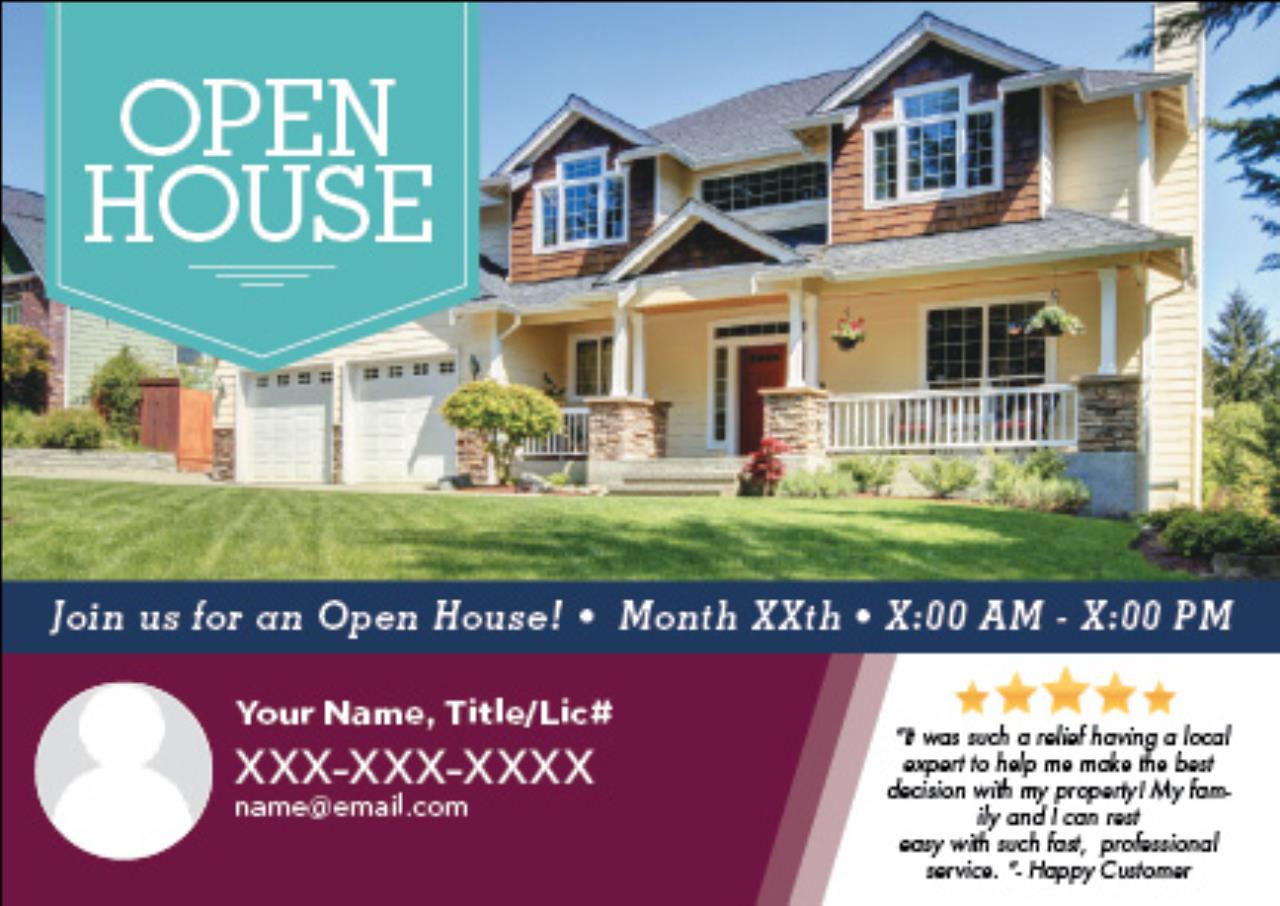 Open House Real Estate Postcards for Realtors Within Property Management Postcards Templates