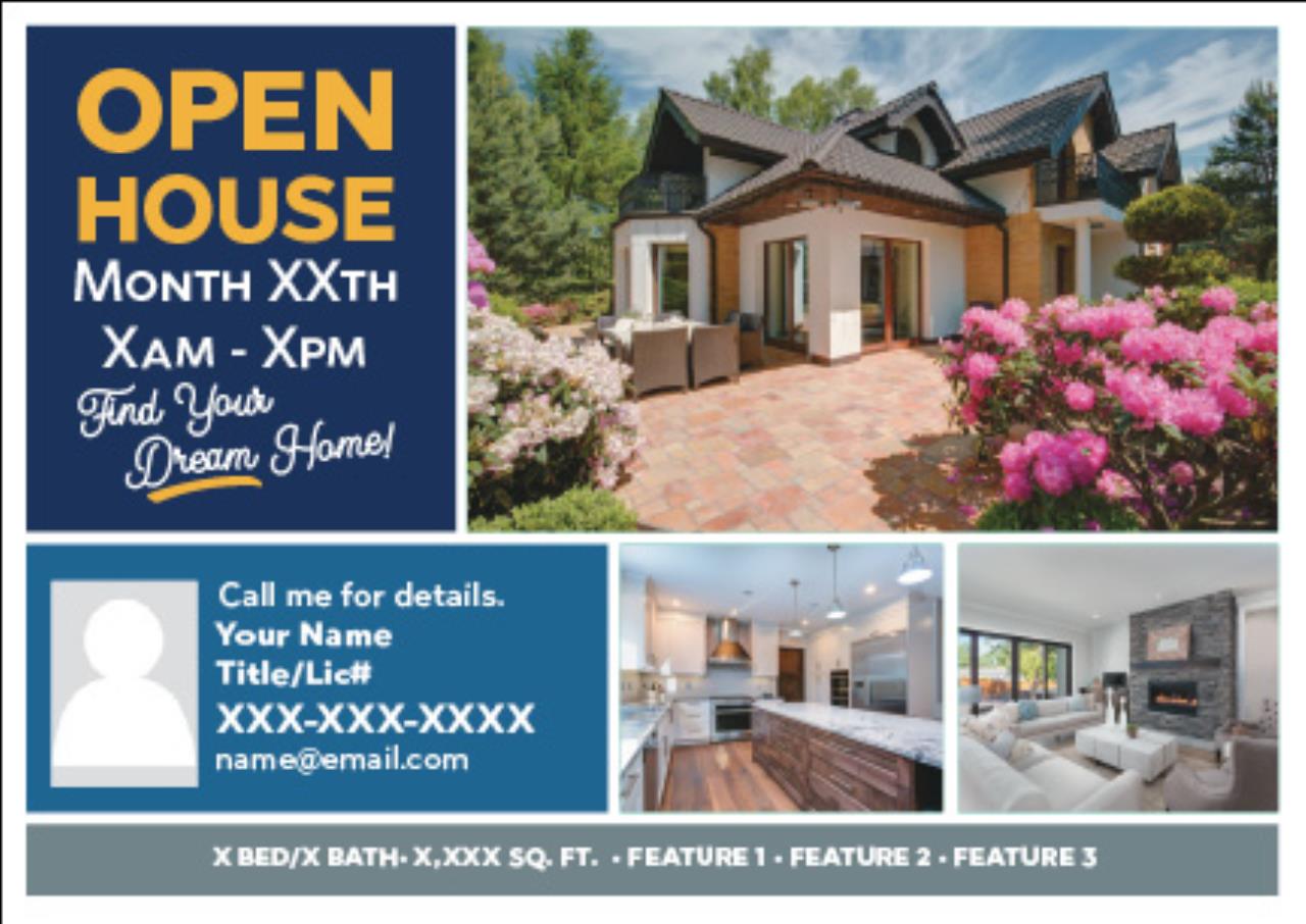 Open House Real Estate Postcards for Realtors Throughout Open House Postcard Template