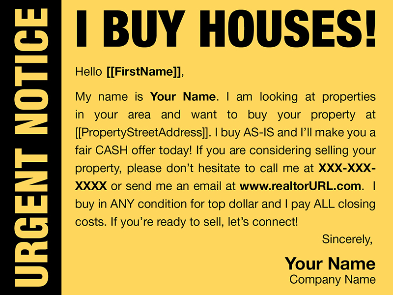 We Buy Houses Postcard Template