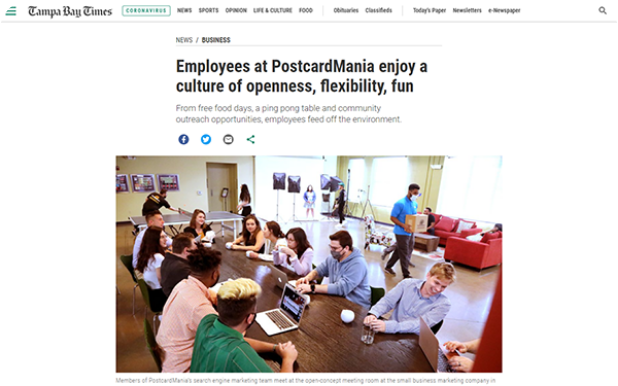 Employees at PostcardMania enjoy a culture of openness, flexibility, fun