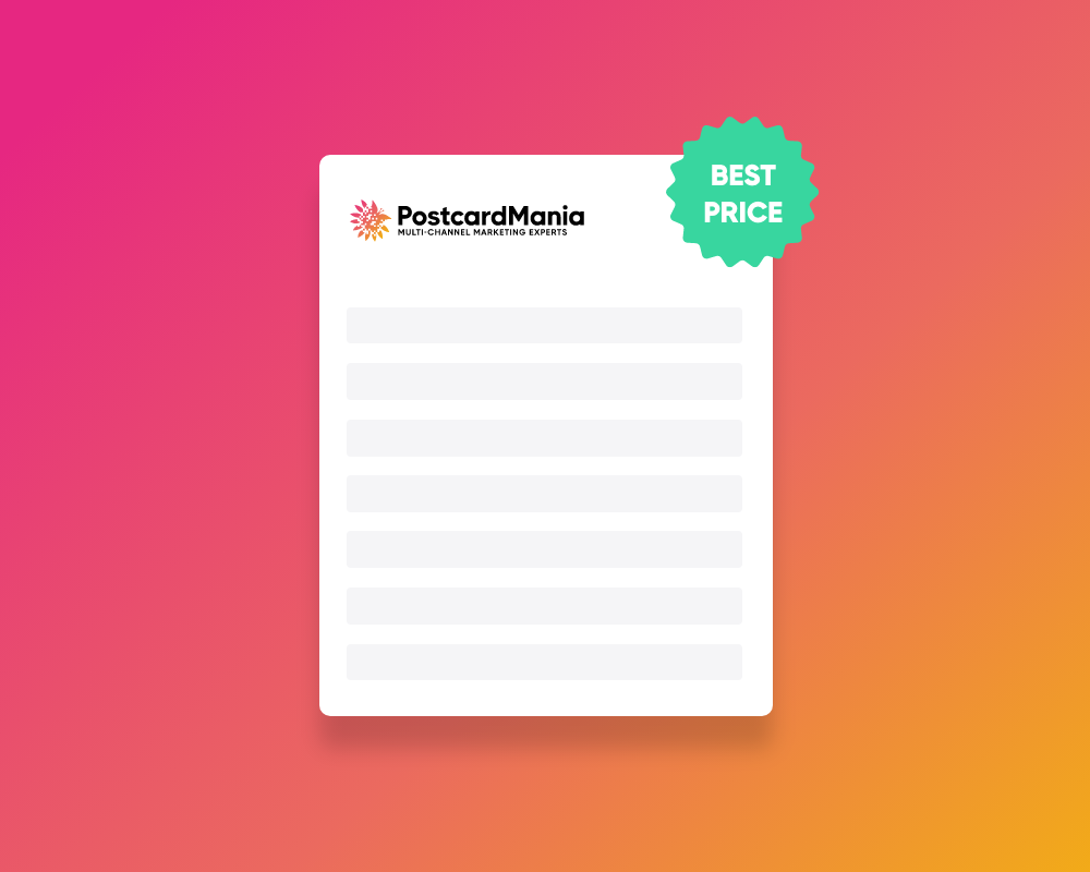 Quote sheet with best price badge