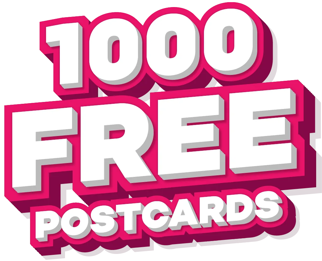Get 1,000 free postcards
