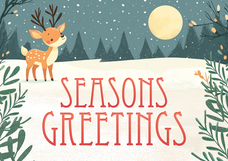 Holiday marketing postcard example