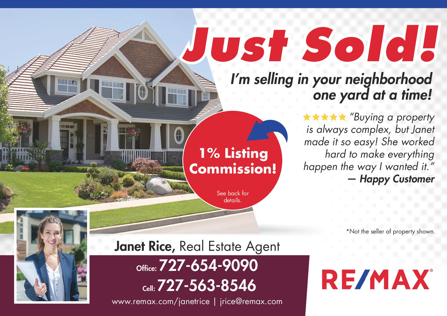 just sold postcard template for real estate