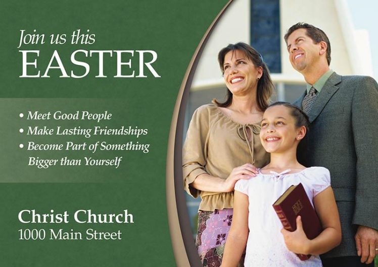 Church invitation postcards