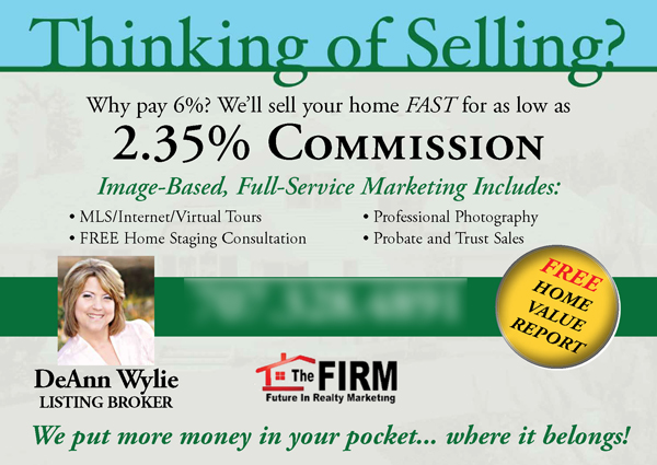 Low Commission Rate Offer Real Estate Postcard Example