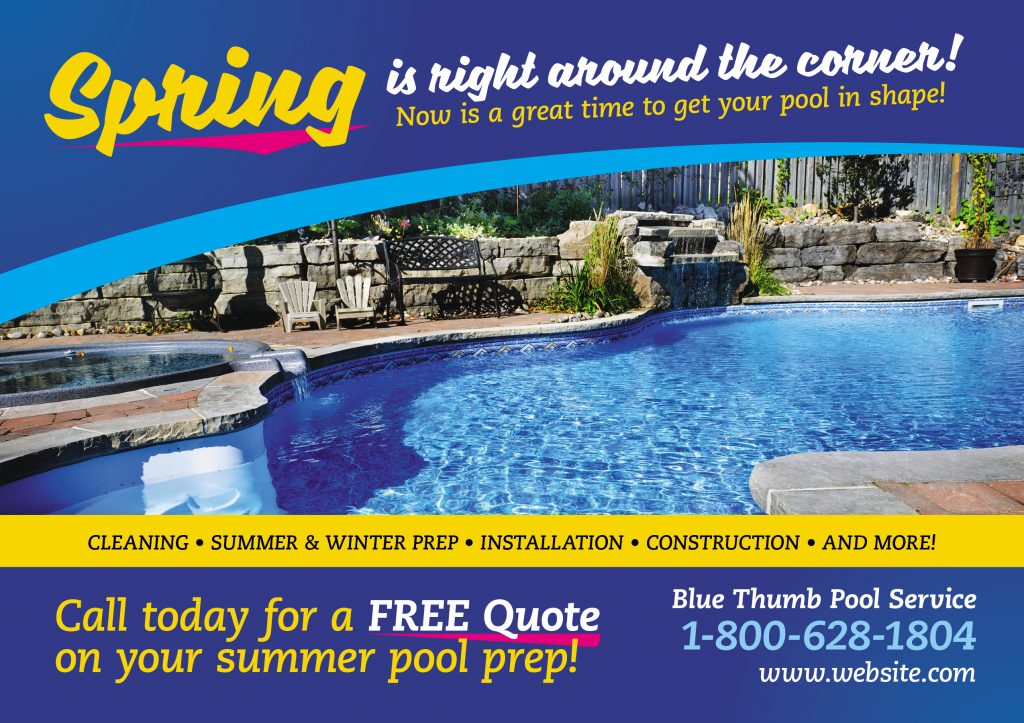 effective design for pool service postcard