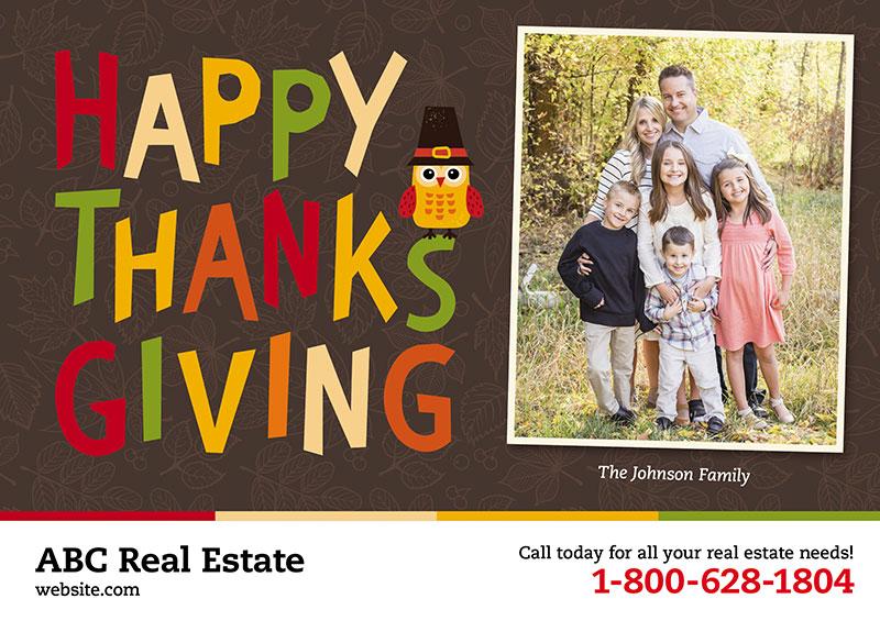 6 Beautiful Thanksgiving Real Estate Postcards You Can Use