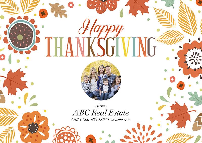 6 Beautiful Thanksgiving Real Estate Postcards You Can Use