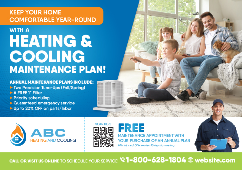 annual maintenance hvac postcard