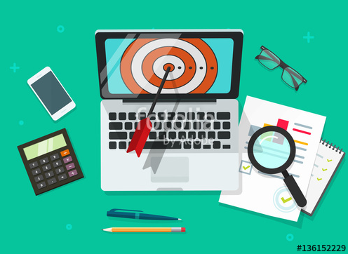 arrow hitting target on laptop