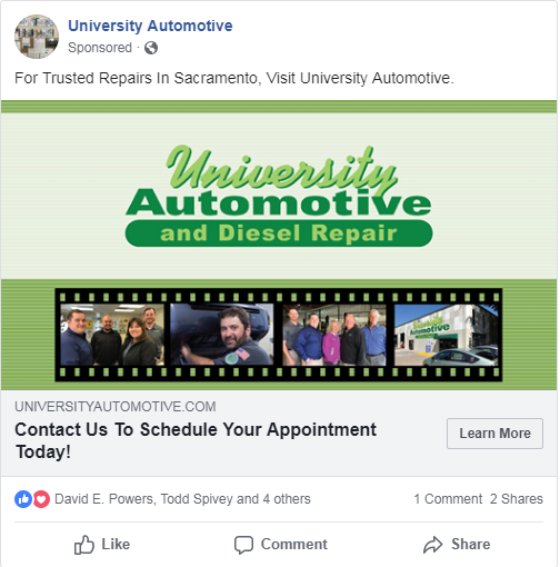 auto facebook ad