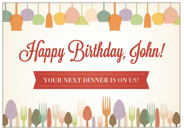 effective birthday postcard for restaurant