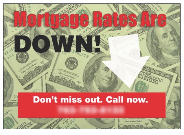 effective mortgage broker postcard design