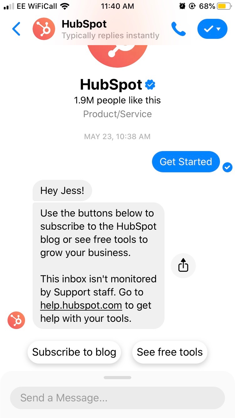 facebook chatbot