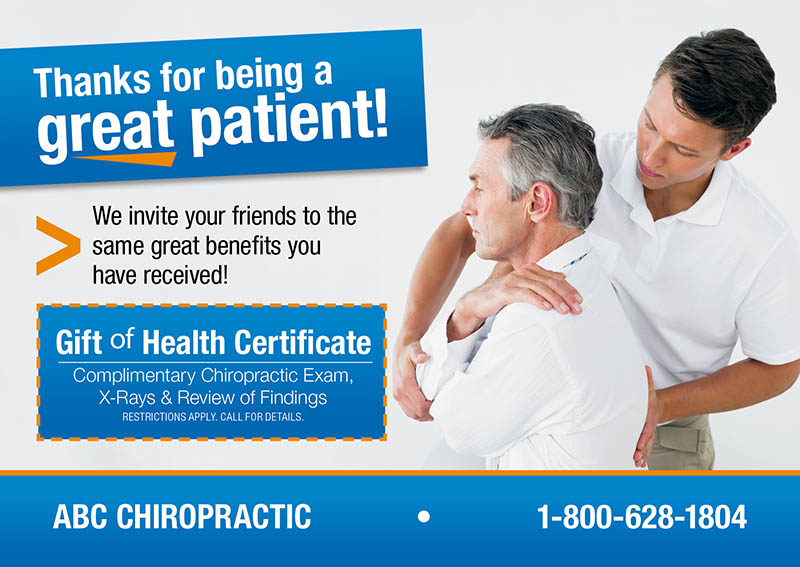 chiropractic reactivation postcards