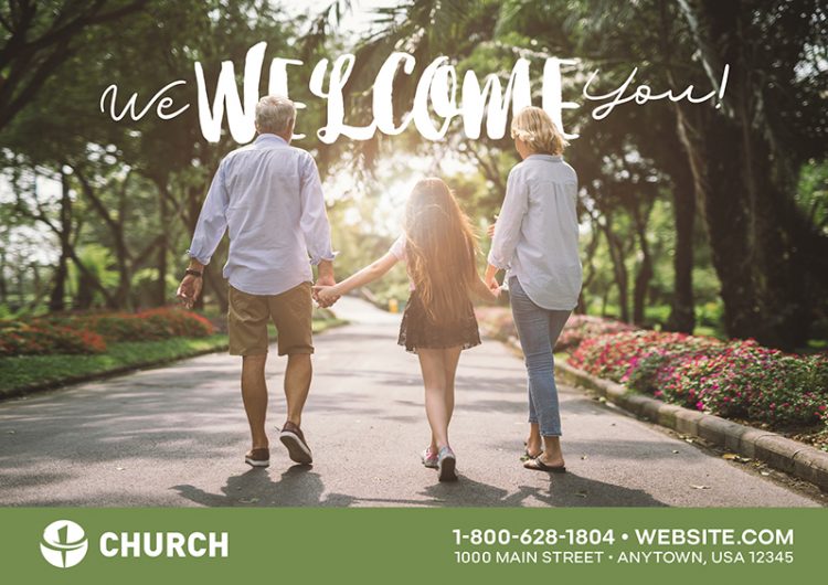 church direct mail postcard