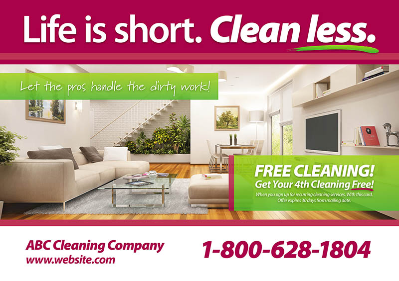cleaning postcard template