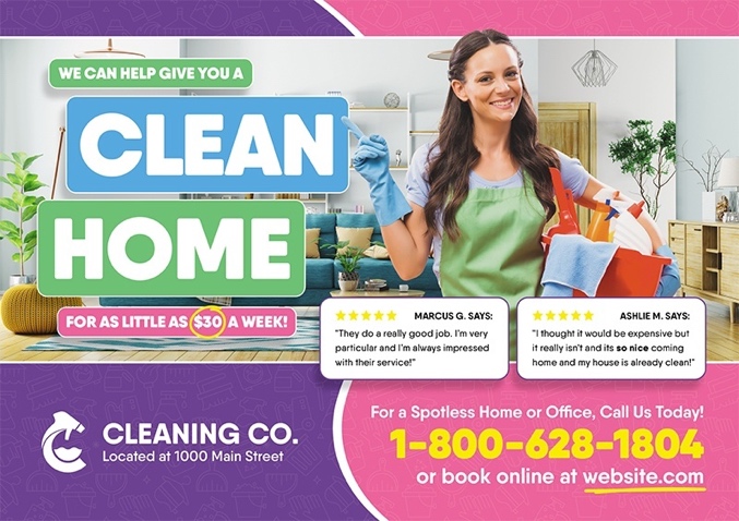 cleaning postcard
