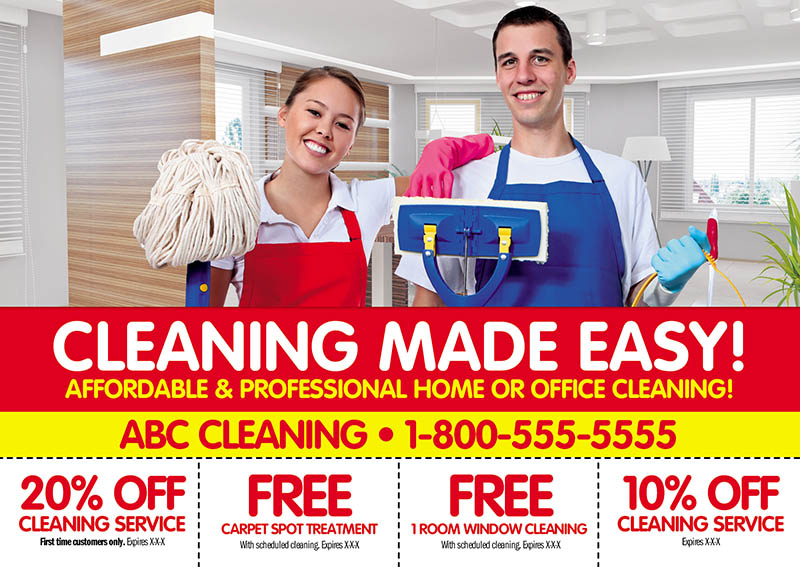 cleaning services postcard