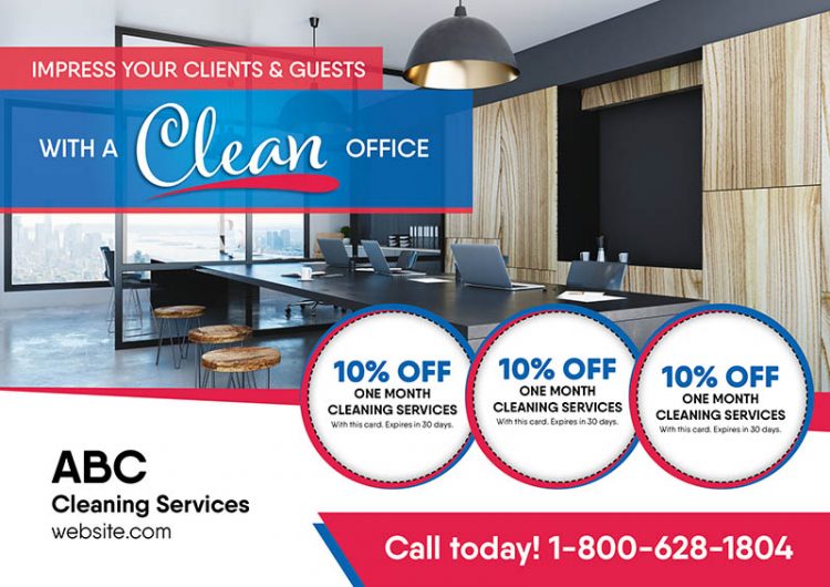 commercial cleaning postcards