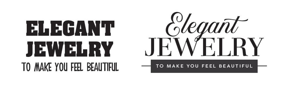 side by side comparison of jewelry fonts