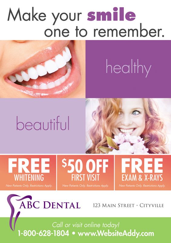 cosmetic dentist postcard