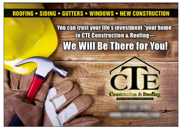 effective construction and roofing postcard design