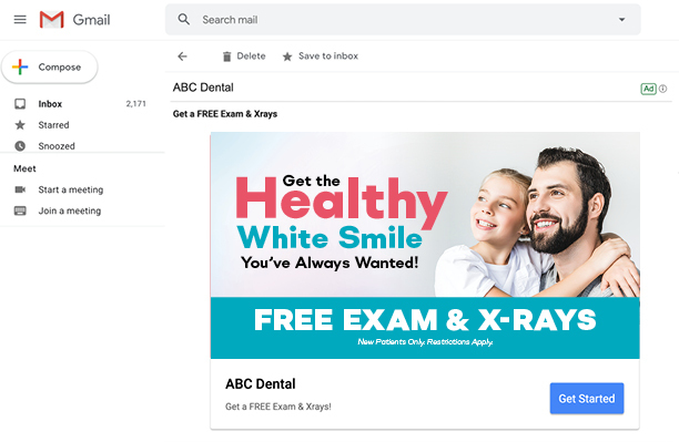 dental ad in gmail