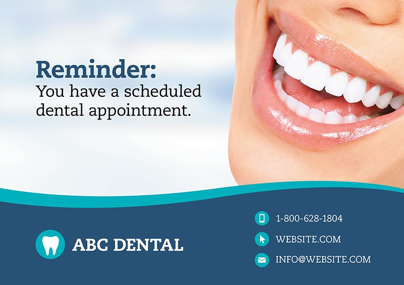 dental appointment reminder postcard