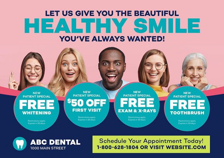 12 Genius Dental Direct Mail Templates for General Dentistry Postcard
