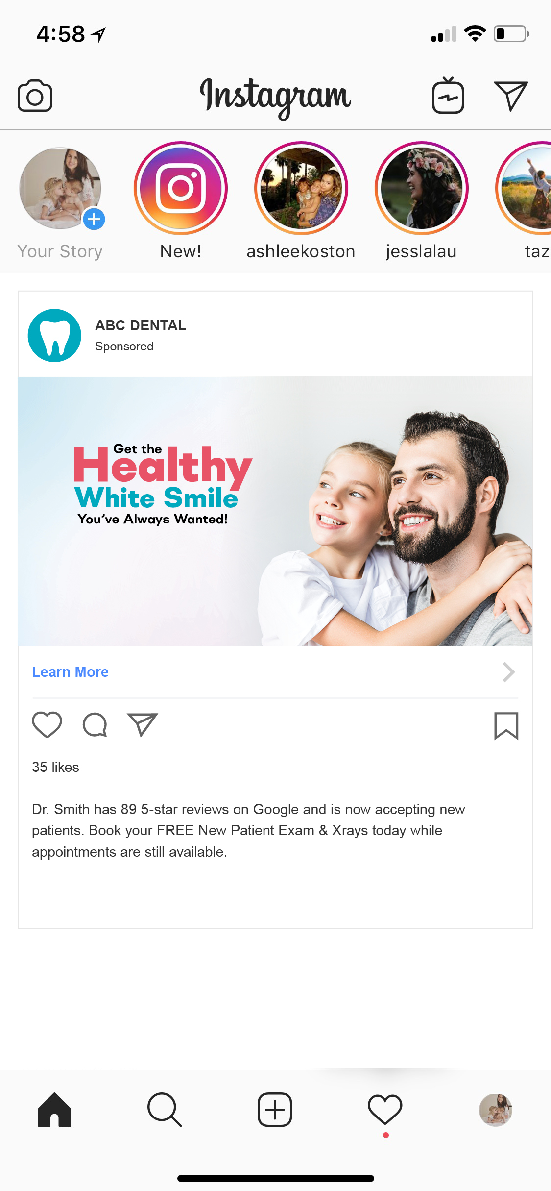 dental ad on facebook