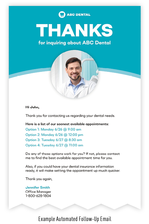 dental marketing follow up email