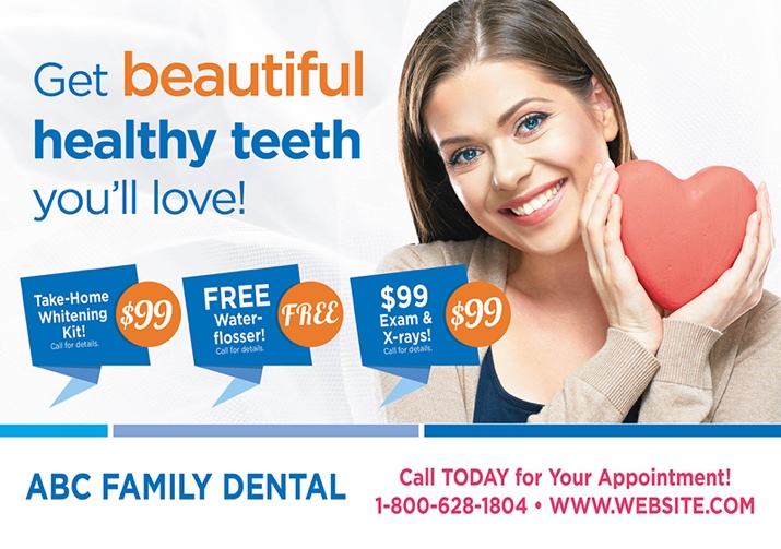 dental healthy teeth postcard